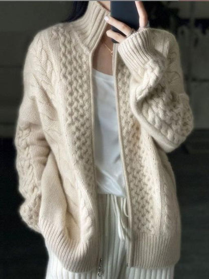 Chunky Cashmere Cardigan Turtleneck Women's Scarf