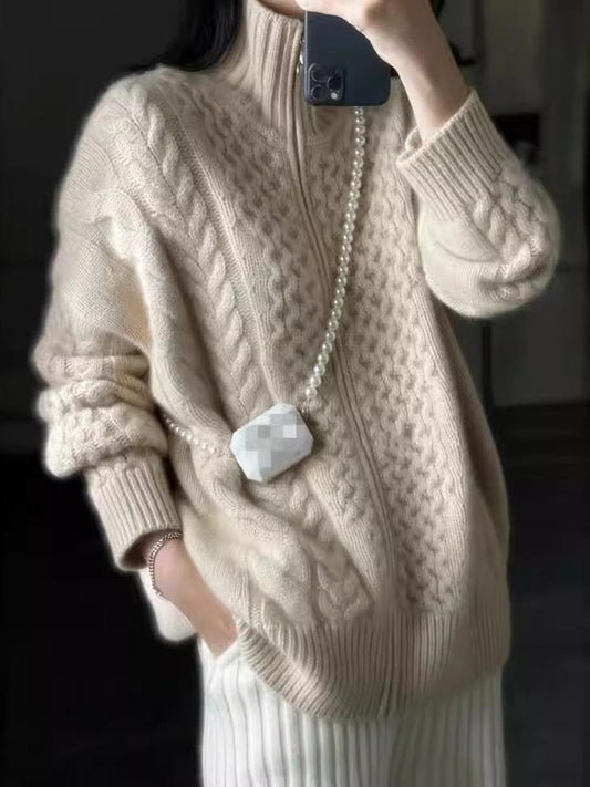 Dicke Kaschmir Strickjacke Rollkragen Damenschal - IdealeKleiden