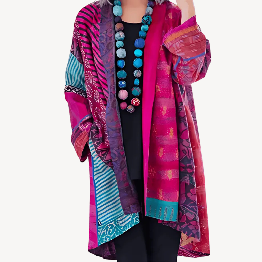 Stylish Kimono Cardigan for Women, Modern Patterned