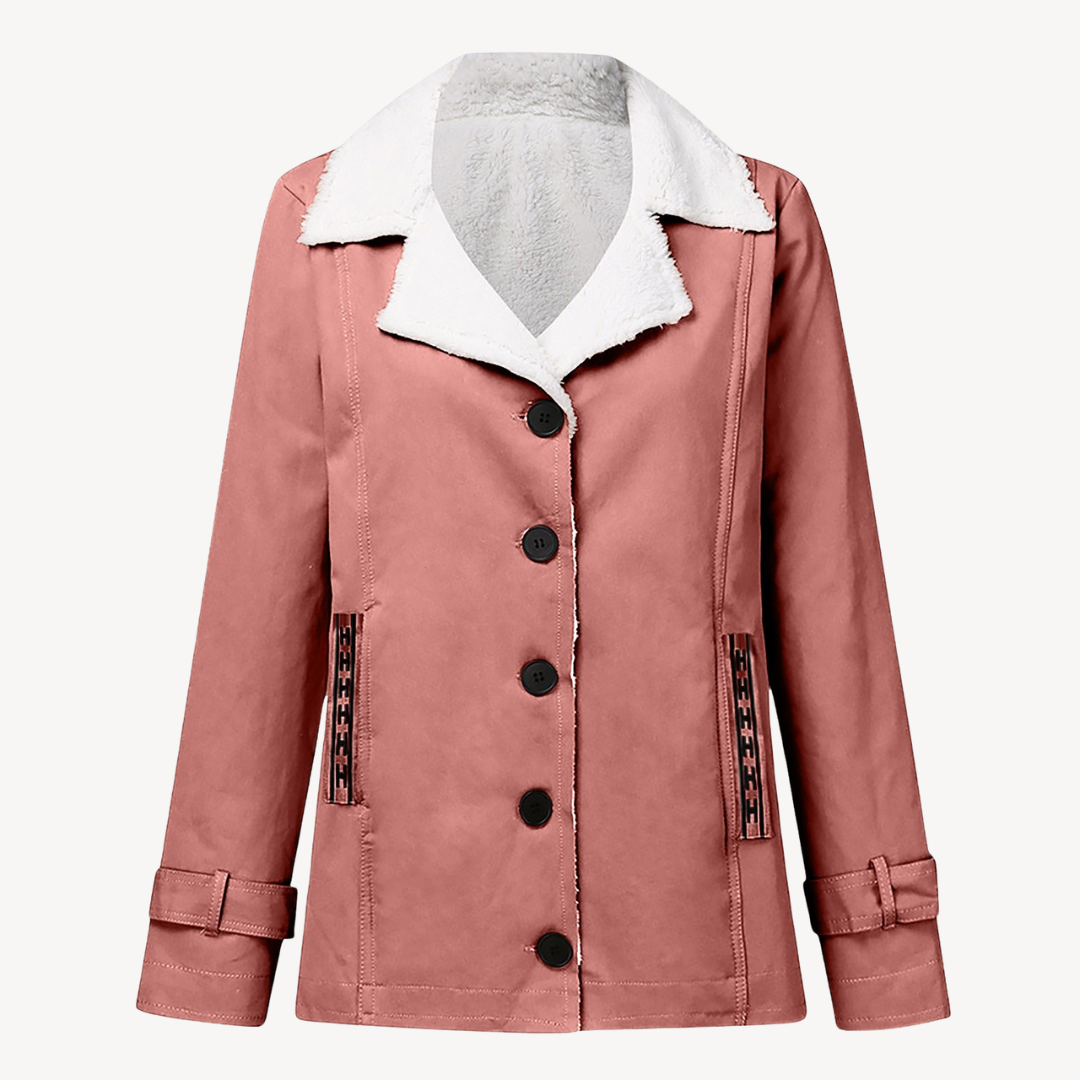 Women's Winter Coat Fleece Lined Buttons