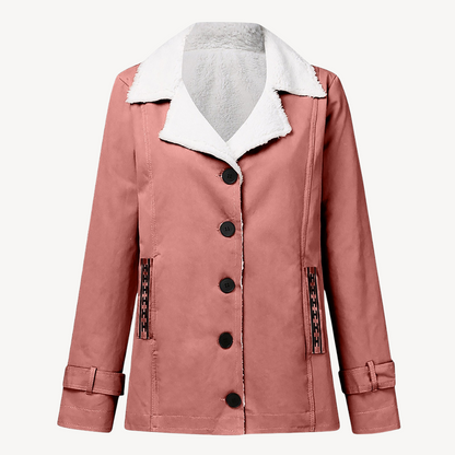 Women's Winter Coat Fleece Lined Buttons