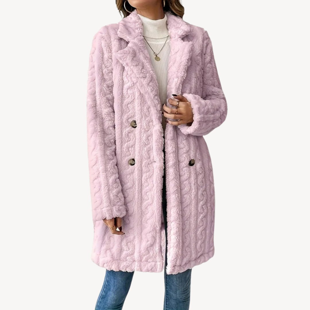Women's Faux Fur Coat Double Breasted Elegant