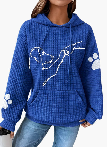 Hundemotiv Hoodie Bequem Freizeit - IdealeKleiden