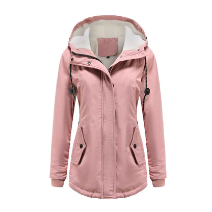 Waterproof Rain Jacket Fleece Lined Hood
