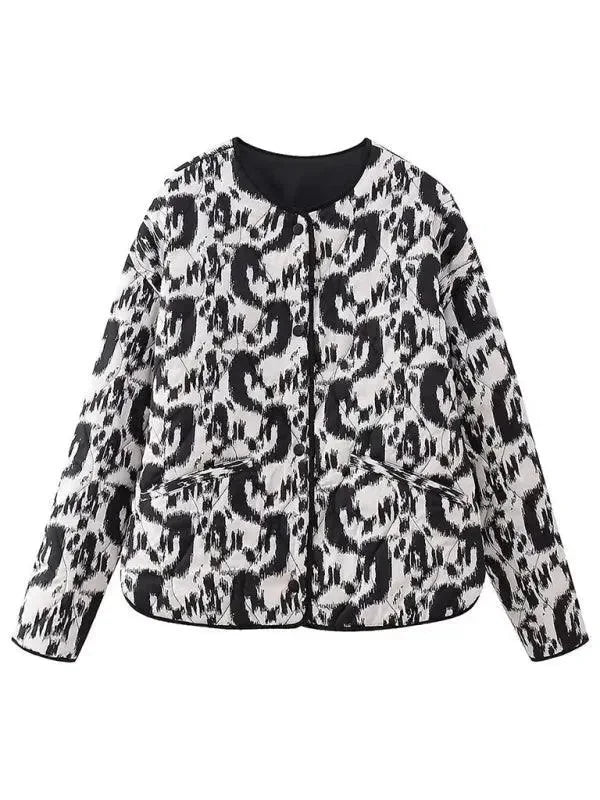 Women's Printed Quilted Coat Elegant