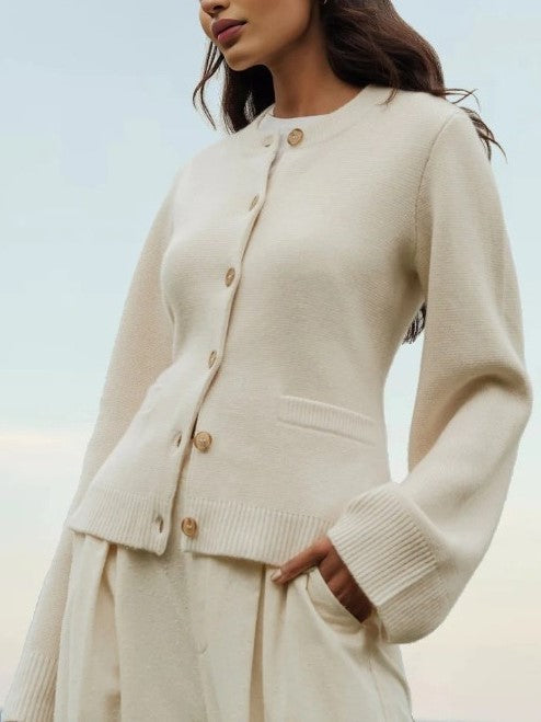 Klassische Pullover Damen Mit Knöpfen Und Langen Ärmeln