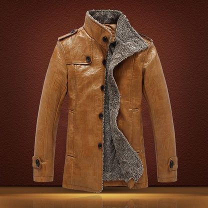 Stylish Leather Windbreaker Jacket Elegant