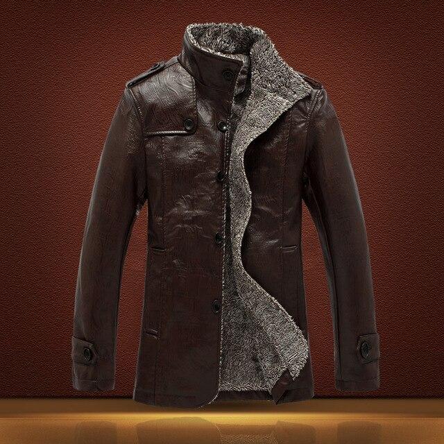 Stylish Leather Windbreaker Jacket Elegant
