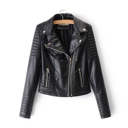 Fashionable Women's Motorcycle Jacket Zipper
