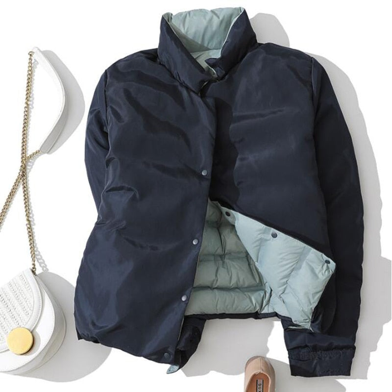 Schmale Slimfit Jacke Zweifarbig - IdealeKleiden
