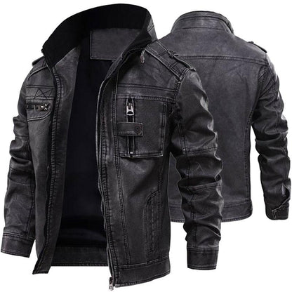 Herren Lederjacke Elegant Herbst Stil - IdealeKleiden