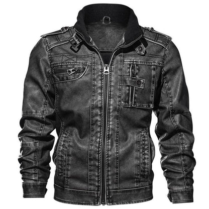 Men's Leather Jacket Elegant Autumn Style