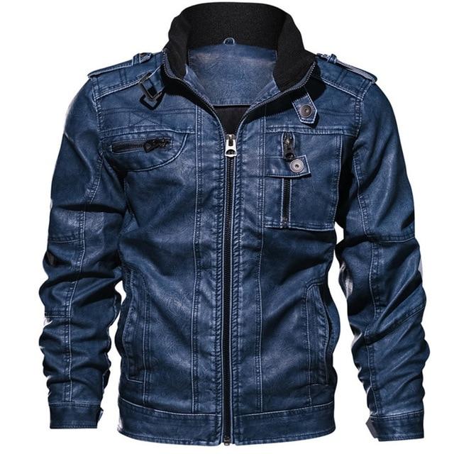 Men's Leather Jacket Elegant Autumn Style