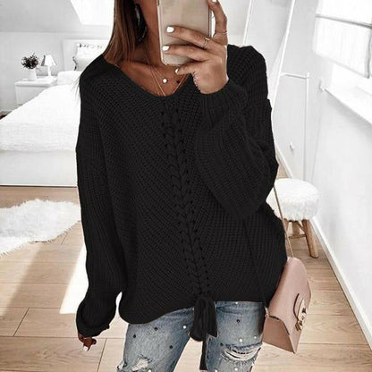 Comfortable sweater with ribbed cuffs