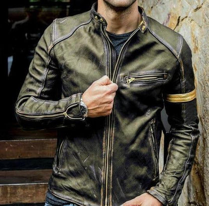 Elegant Leather Jacket Black Warm Stylish