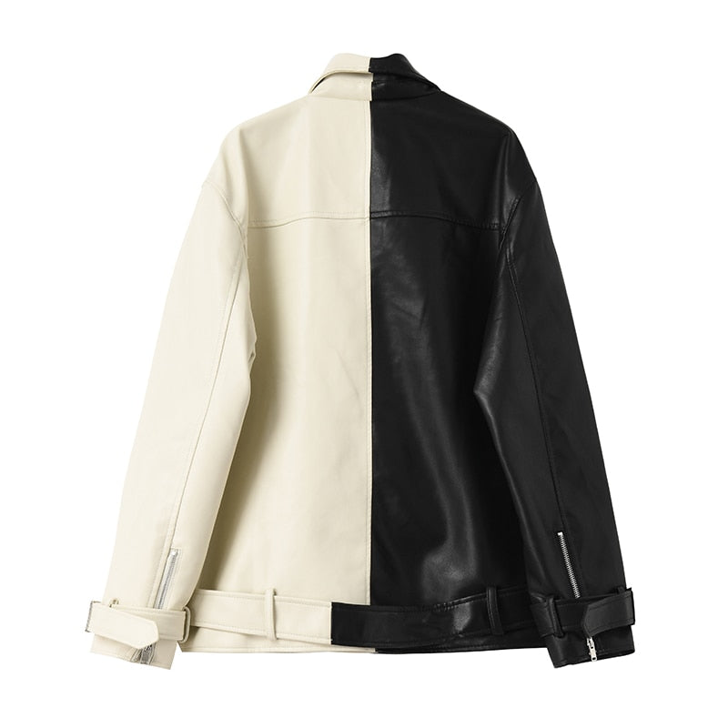 Elegante Lederjacke Mit Glatter Oberfläche - IdealeKleiden
