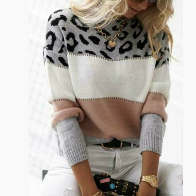 Farbenfroher Patchwork Pullover - IdealeKleiden