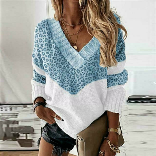 Colorful Knitted Patchwork Sweater