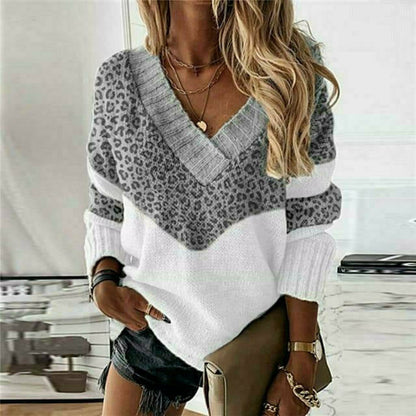 Colorful Knitted Patchwork Sweater