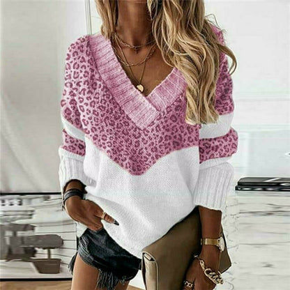 Colorful Knitted Patchwork Sweater
