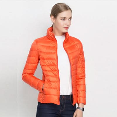 Women's Green Insulated Puffer Winter Jacket