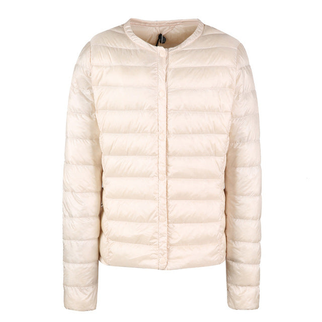 Women's Elegant Collarless Down Jacket