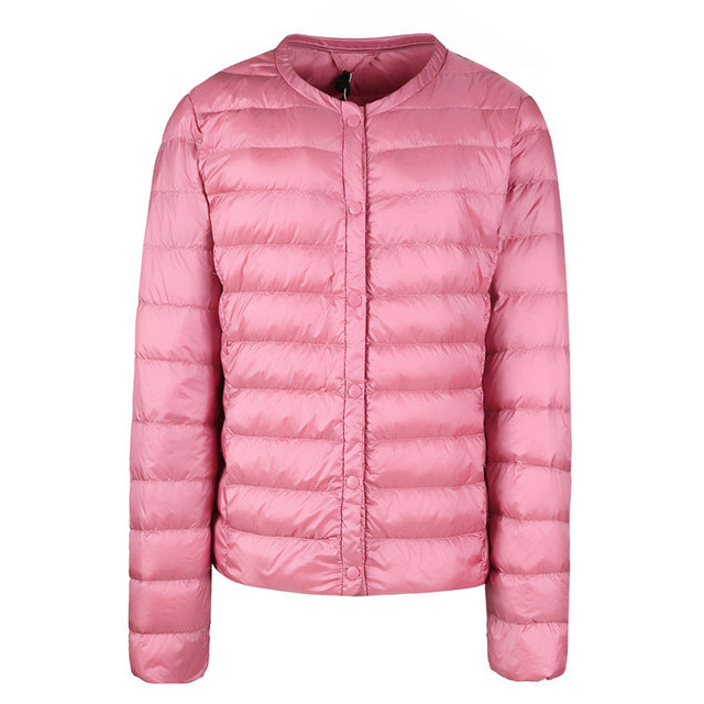 Women's Elegant Collarless Down Jacket