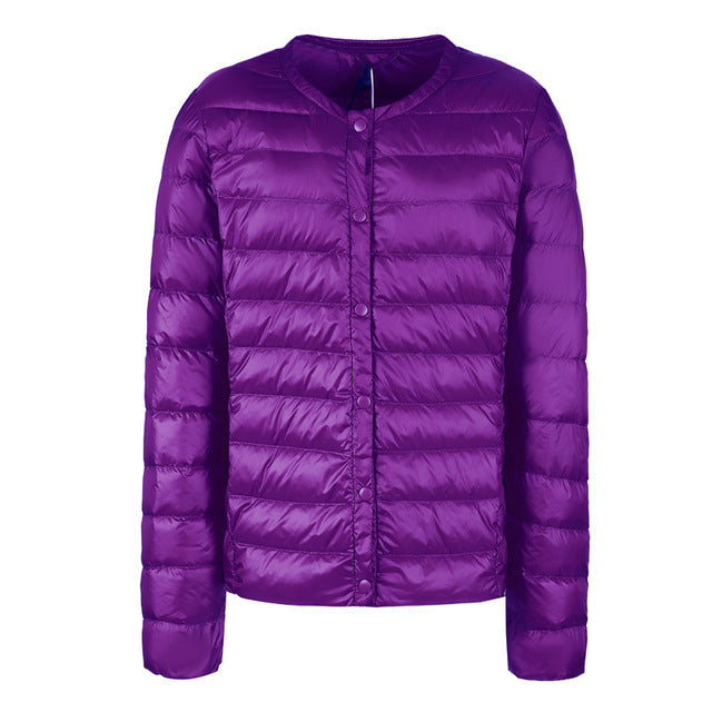 Women's Elegant Collarless Down Jacket