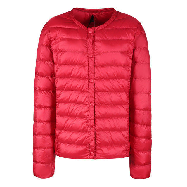 Women's Elegant Collarless Down Jacket
