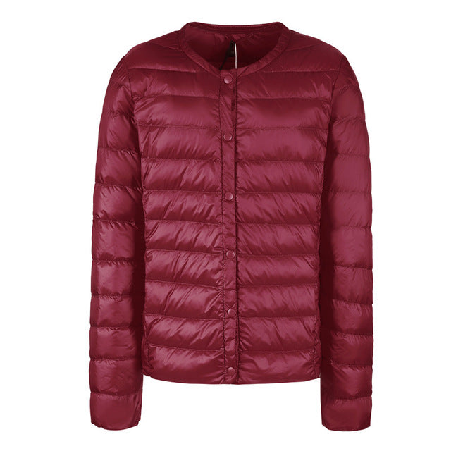 Women's Elegant Collarless Down Jacket