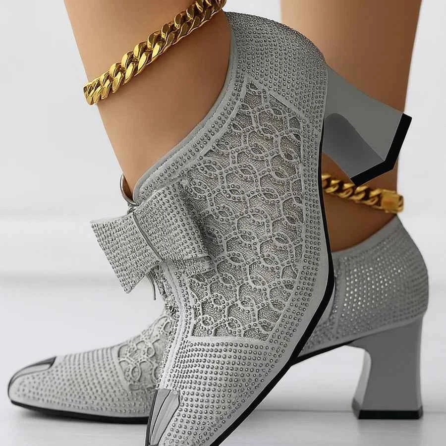 Glitzer Pumps Mit Schleife - IdealeKleiden