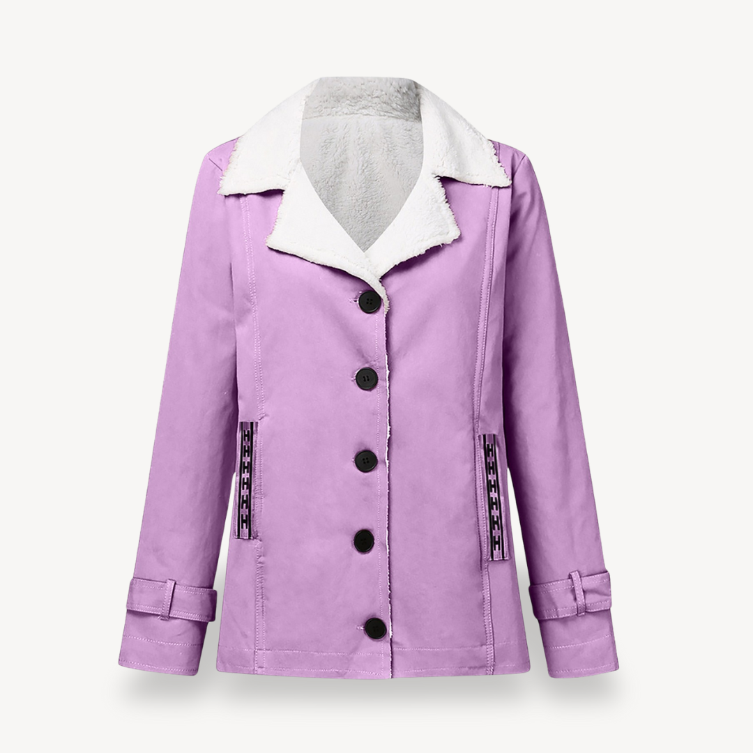Women's Winter Coat Fleece Lined Buttons