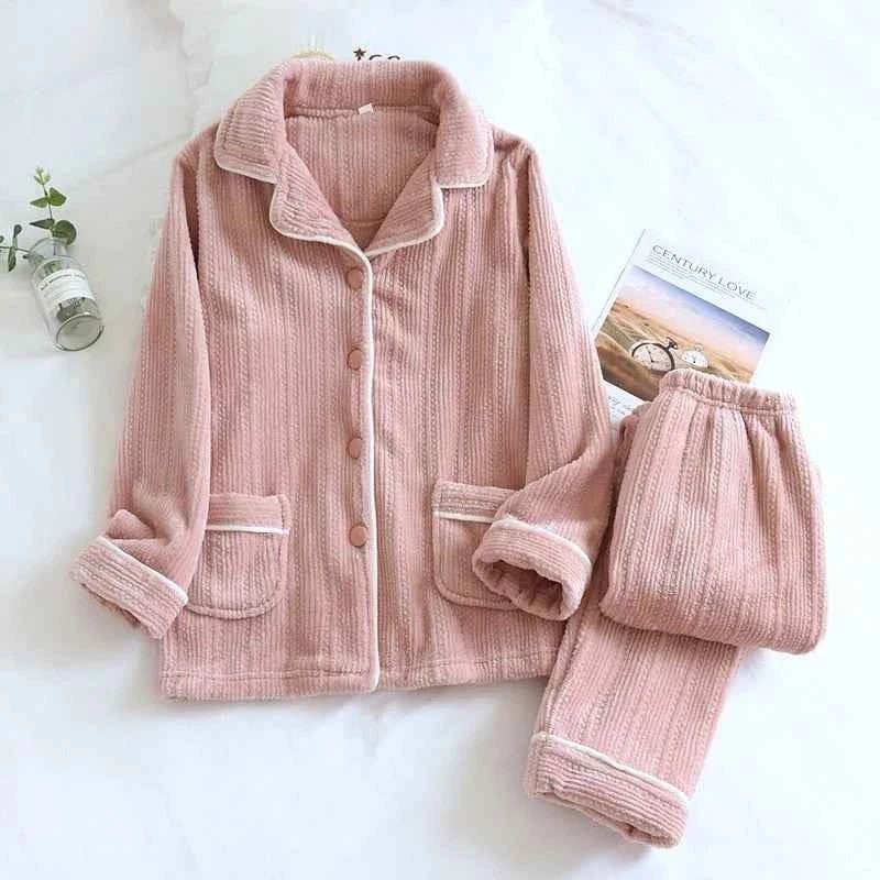 Damen Pyjama Set Weich - IdealeKleiden
