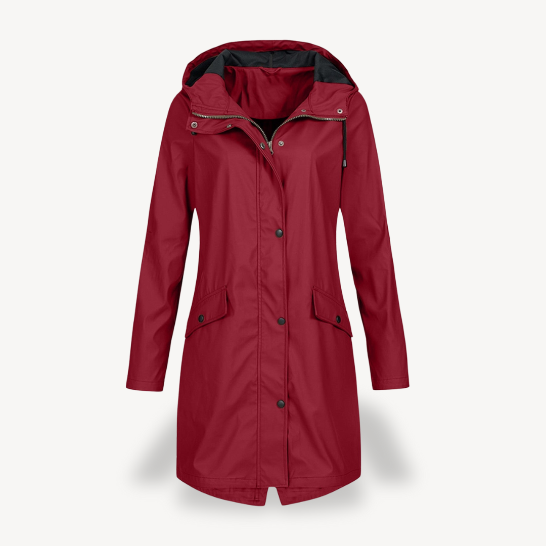 Waterproof Women's Hooded Parka Rain Jacket