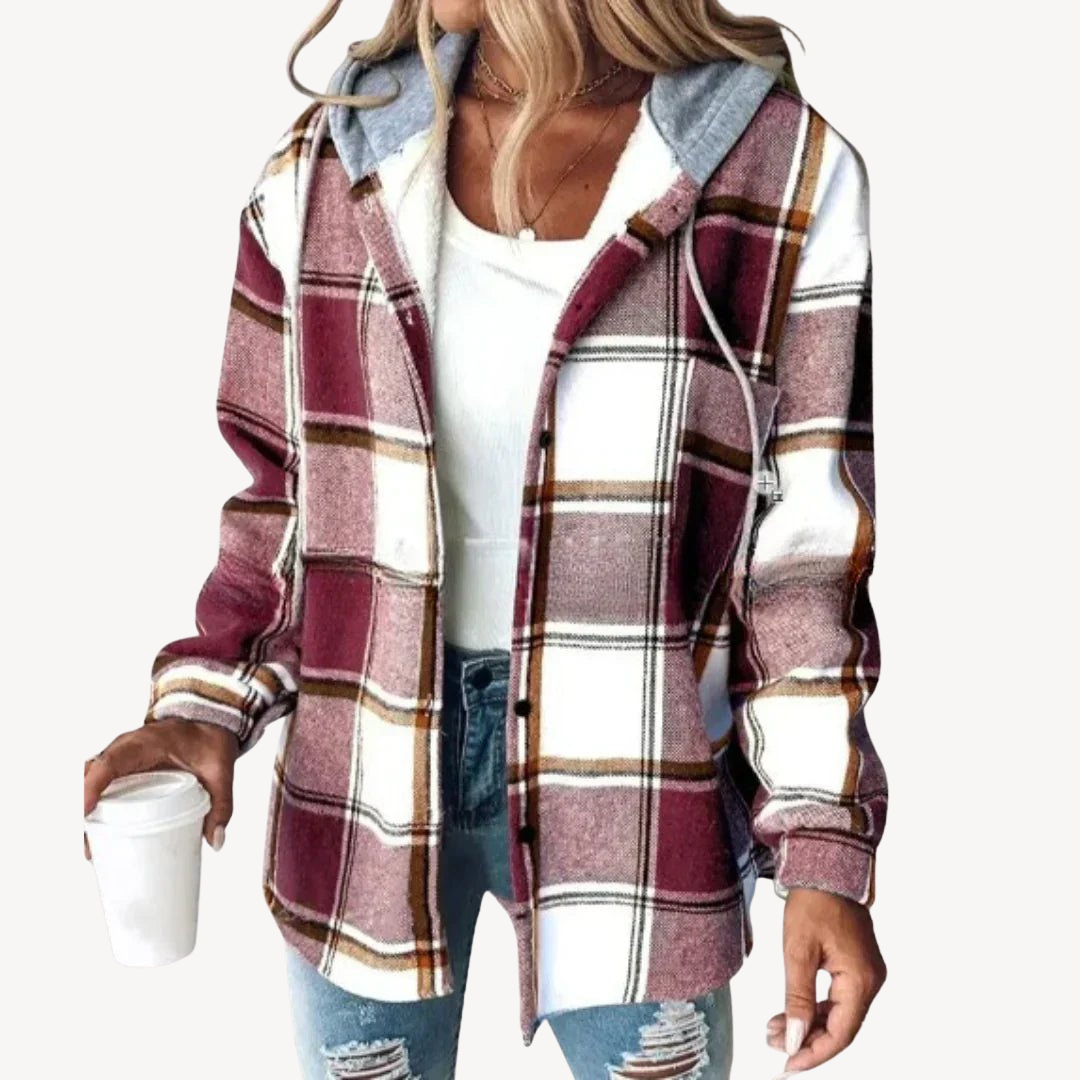 Stylish Plaid Hoodie