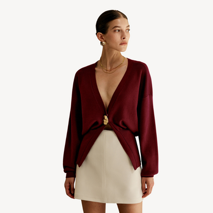 Women's Knitted Cardigan V-Neck Modern