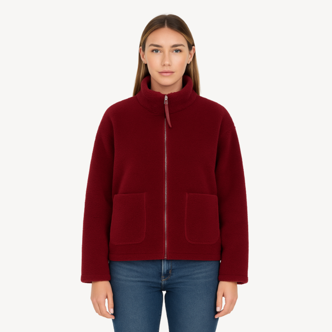 Women's Fleece Jacket Comfortable Zip-Up Soft