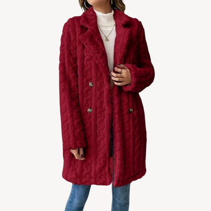 Women's Faux Fur Coat Double Breasted Elegant