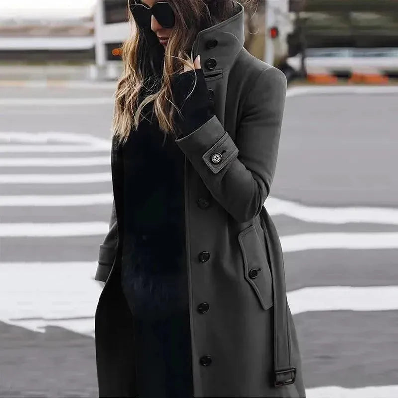 Red Women's Winter Coat Wool Coat Elegance