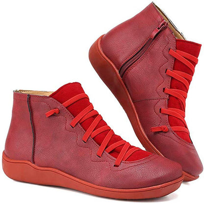 Stylish ankle boots made of faux leather