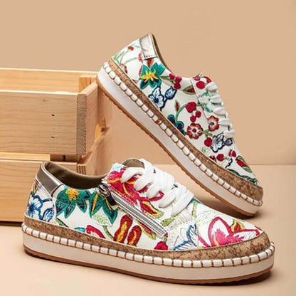 Santorini Floral Women's Trendy Sneakers