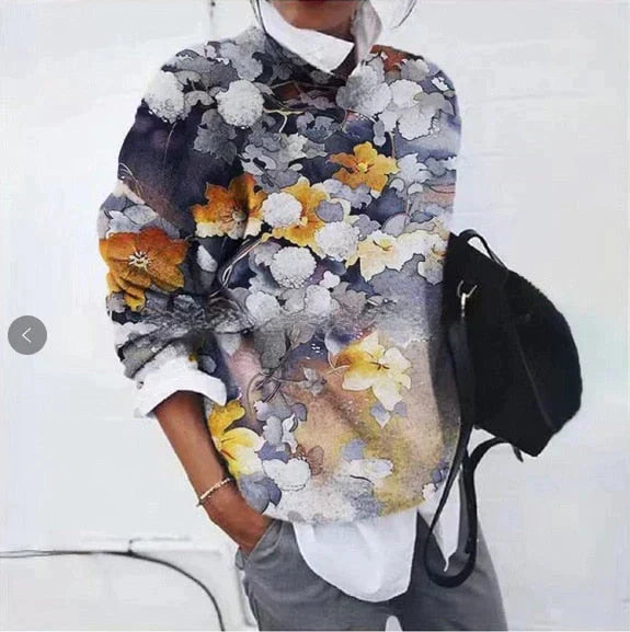 Eleganter Bedruckter Pullover Modern Design - IdealeKleiden