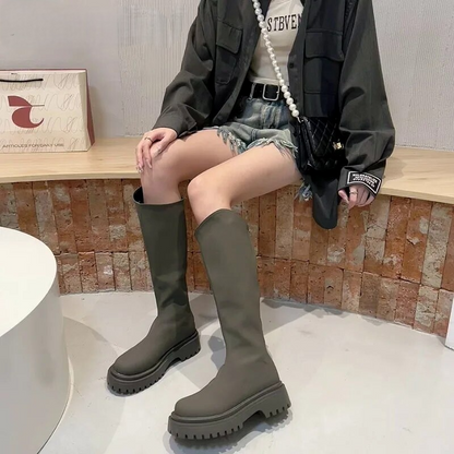 Tall Overknee Leather Boots