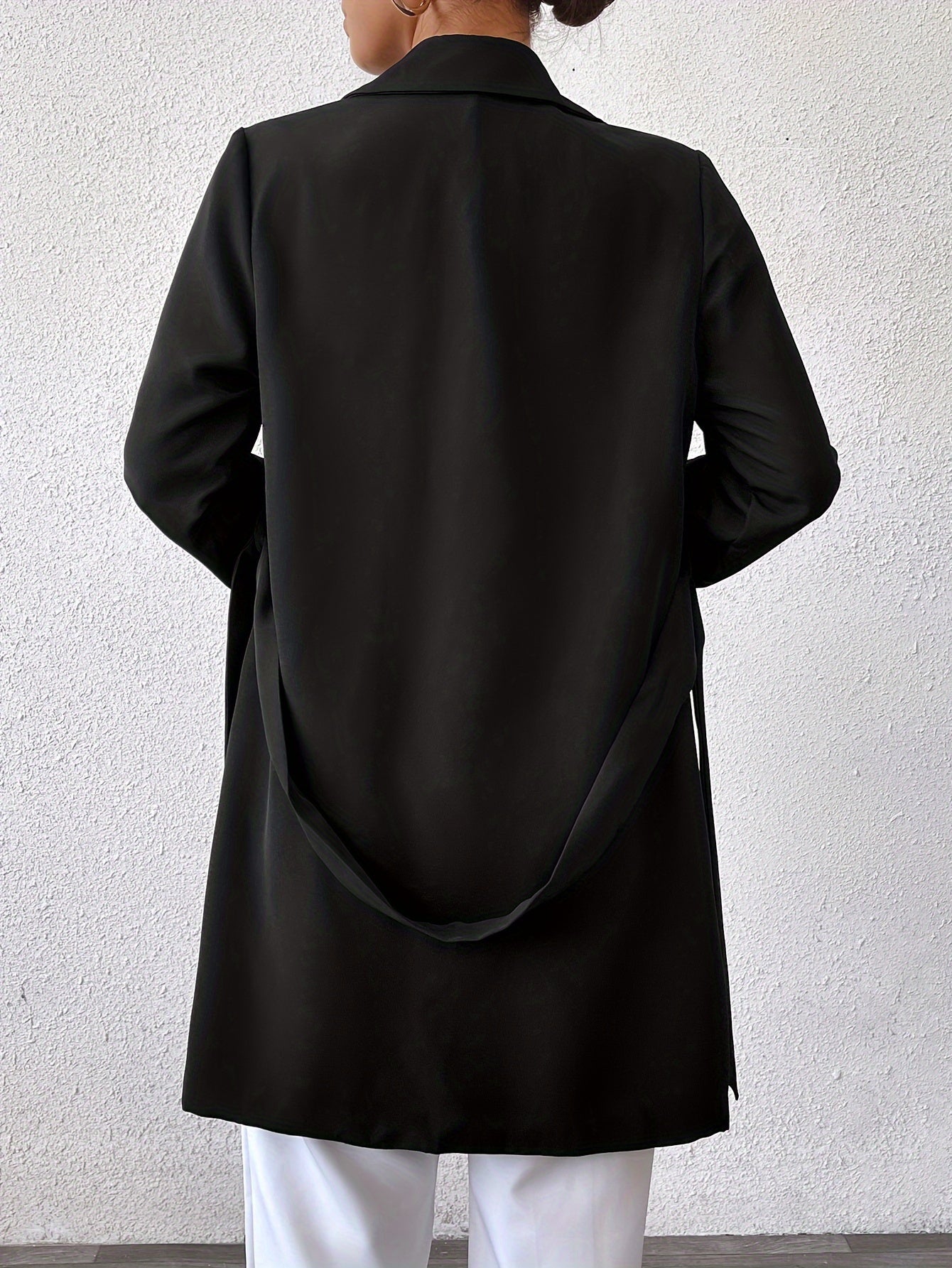 Moderne Lederjacke Reversibel Mit Gürtel - IdealeKleiden