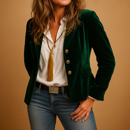 Women's Slim Fit Blazer with Lapels and Side Pockets