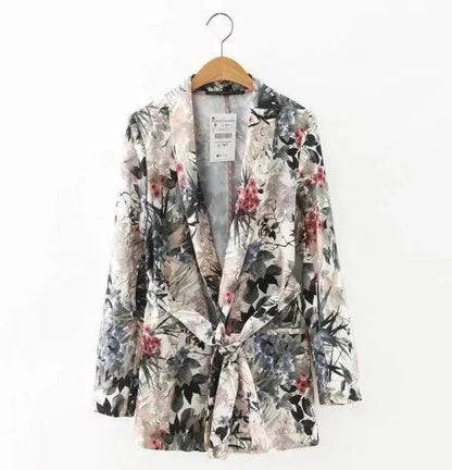 Women's Floral Pattern Retro Blazer
