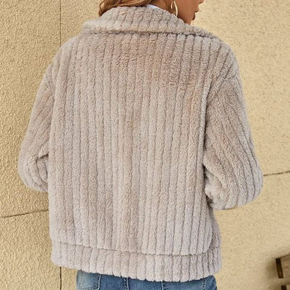 Weicher Plüsch Cardigan Damen Lässig - IdealeKleiden