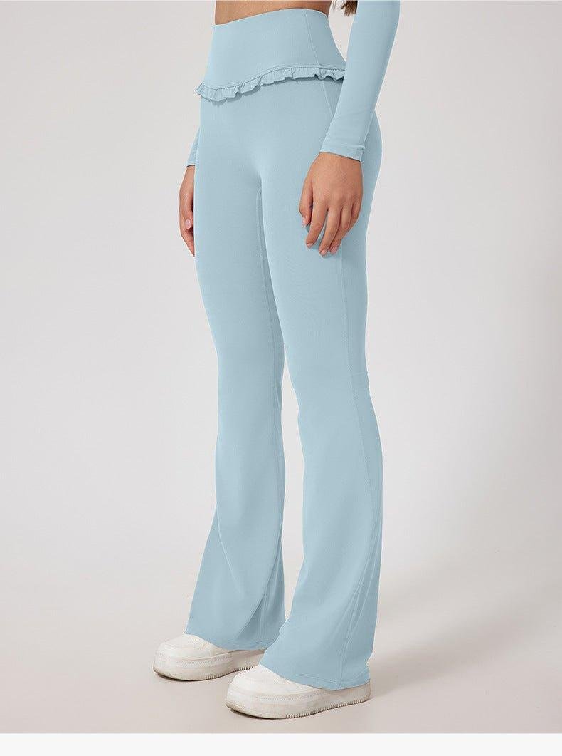 Women's High-Quality Yoga Pants with Ruffle Detail