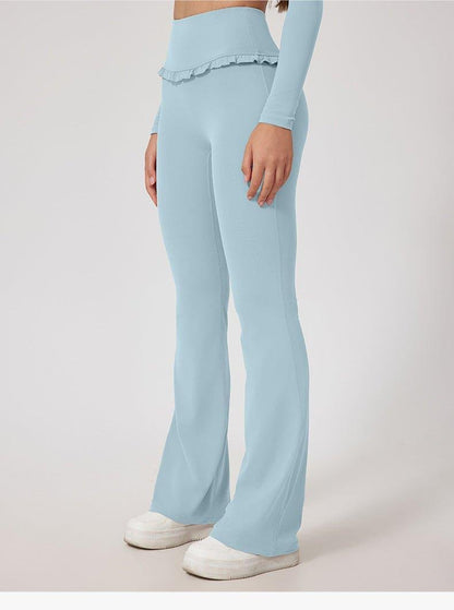 Women's High-Quality Yoga Pants with Ruffle Detail