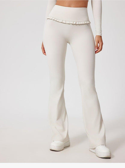 Women's High-Quality Yoga Pants with Ruffle Detail
